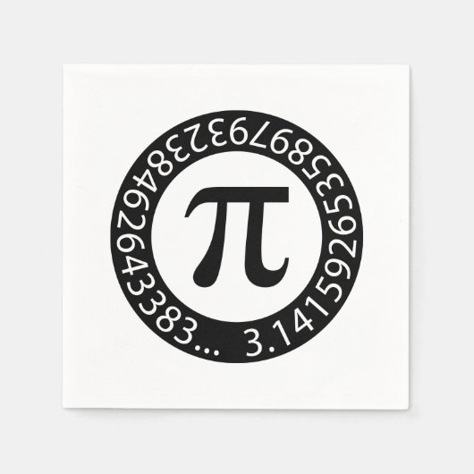TEXTDESIGN Pi Nummer Mathematisches Symbol Serviette (Vorderseite)