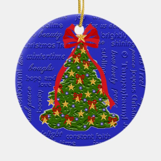 Texte der Weihnachtsbaum-Verzierungs-O Tannenbaum Keramikornament (Vorne)