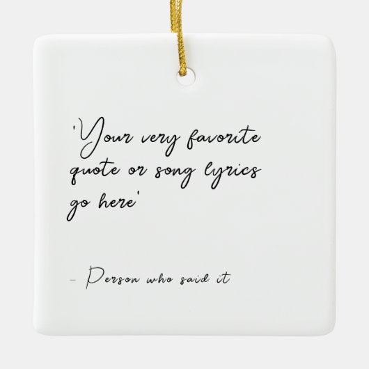 Texte für benutzerdefinierte Zitate oder Songtitel Keramikornament (Vorderseite)