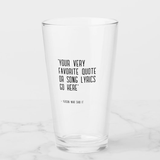 Texte für individuelles Zitat oder Lied - einzigar Glas (Vorderseite)