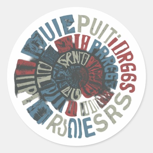 Texte Runder Aufkleber (Vorderseite)