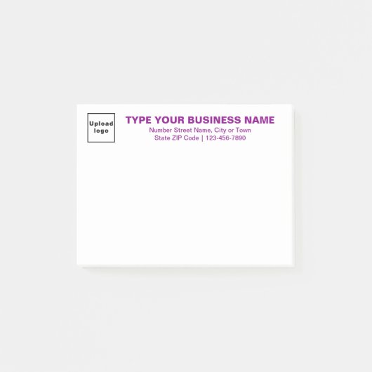 Texte zu lila Unternehmensmarken auf Rectangle Post-it Klebezettel (Vorderseite)