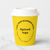 Texte zu "Round Pattern Business Brands" auf Gelb Pappbecher (Rückseite)