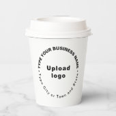 Texte zu "Round Pattern Business Brands" auf Weiß Pappbecher (Rückseite)