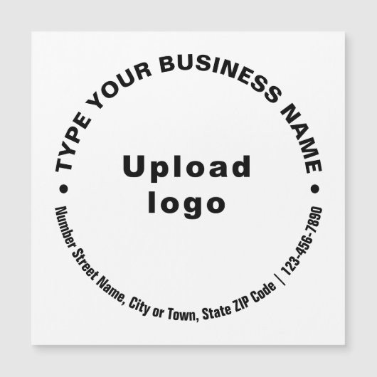 Texte zum Thema "Circle Business" auf der weißen M Magnetkarte (Vorderseite)