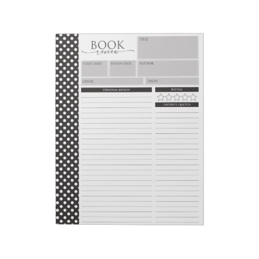 Texteditor für Schwarz-Weiß-Lesekarten Notizblock (Rotiert)