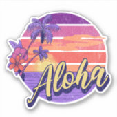 Textentwurf "Aloha" im Retro-Stil Aufkleber (Vorderseite)