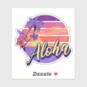 Textentwurf "Aloha" im Retro-Stil Aufkleber (Blatt)