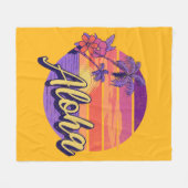 Textentwurf "Aloha" im Retro-Stil Fleecedecke (Vorderseite (Horizontal))