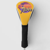 Textentwurf "Aloha" im Retro-Stil Golf Headcover (Vorderseite)