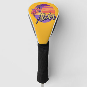 Textentwurf "Aloha" im Retro-Stil Golf Headcover