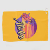 Textentwurf "Aloha" im Retro-Stil Golfhandtuch (Horizontal)