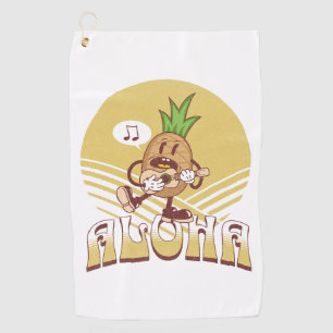 Textentwurf "Aloha" im Retro-Stil Golfhandtuch