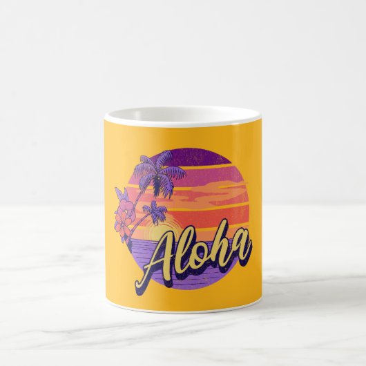 Textentwurf "Aloha" im Retro-Stil Kaffeetasse (Mittel)