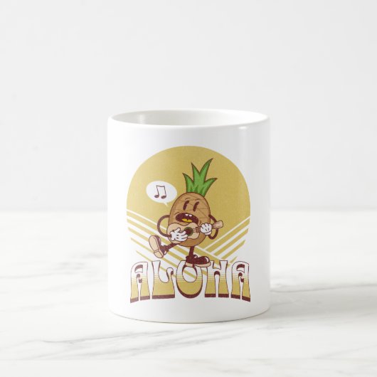 Textentwurf "Aloha" im Retro-Stil Kaffeetasse (Mittel)