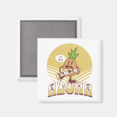 Textentwurf "Aloha" im Retro-Stil Magnet (Vorderseite/Rückseite)