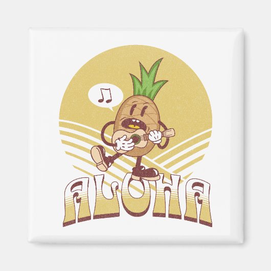 Textentwurf "Aloha" im Retro-Stil Magnet (Vorne)