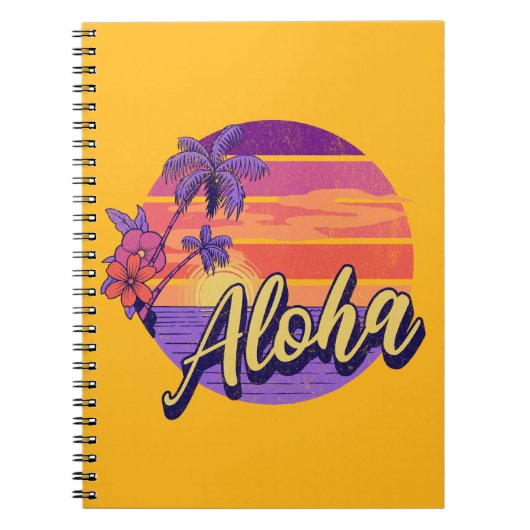 Textentwurf "Aloha" im Retro-Stil Notizblock (Vorderseite)