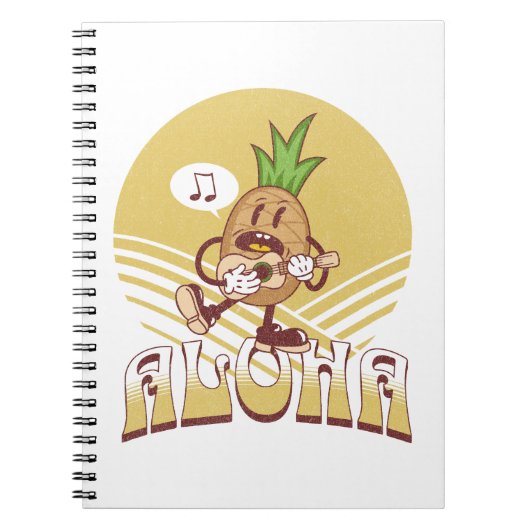 Textentwurf "Aloha" im Retro-Stil Notizblock (Vorderseite)