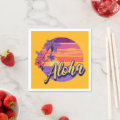 Textentwurf "Aloha" im Retro-Stil Serviette (Beispiel)