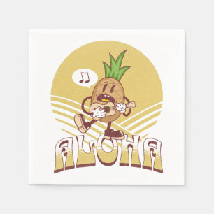 Textentwurf "Aloha" im Retro-Stil Serviette