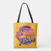 Textentwurf "Aloha" im Retro-Stil Tasche (Rückseite)