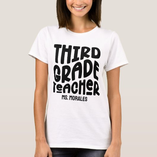 Textentwurf des Minimalistischen Lehrers der dritt T-Shirt (Vorderseite)