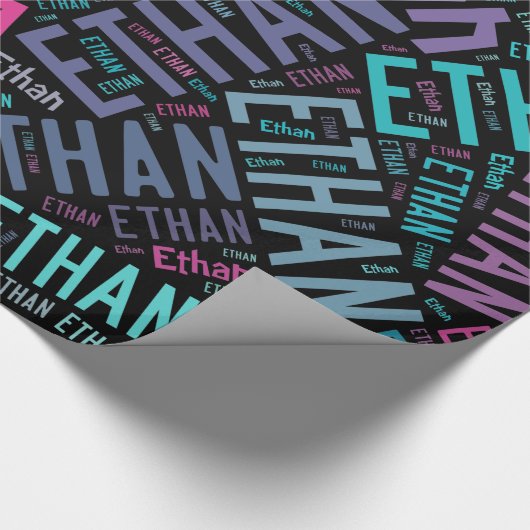 Textentwurf für ETHAN Name - Hintergrund ändern Geschenkpapier (Ecke)