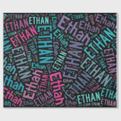 Textentwurf für ETHAN Name - Hintergrund ändern Geschenkpapier (Flach)