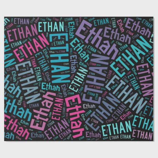 Textentwurf für ETHAN Name - Hintergrund ändern Geschenkpapier (Flach)