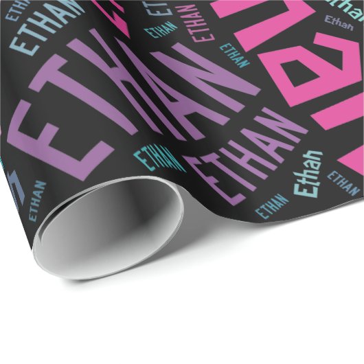 Textentwurf für ETHAN Name - Hintergrund ändern Geschenkpapier (Rolleneckpunkt)