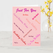 Textentwurf Geburtstagsgrüße auf rosa Hintergrund Karte (Gelbe Blume)