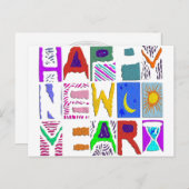 Textentwurf "Happy New Year" Feiertagspostkarte (Vorne/Hinten)