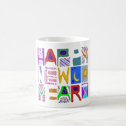 Textentwurf "Happy New Year" Kaffeetasse (Mittel)