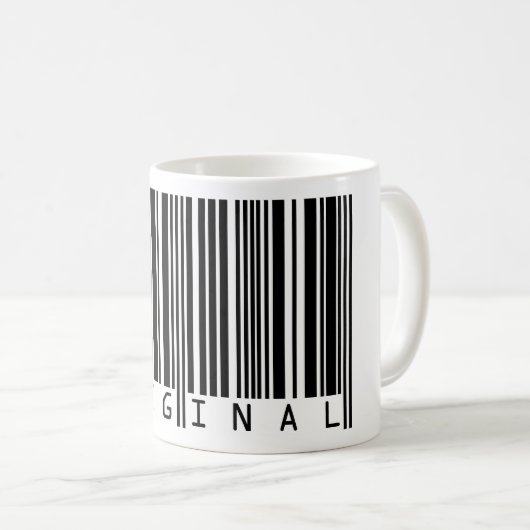 Textentwurf Strichcode ORIGINAL Kaffeetasse (VorderseiteRechts)