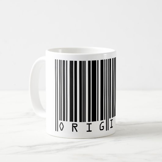 Textentwurf Strichcode ORIGINAL Kaffeetasse (Vorderseite Links)