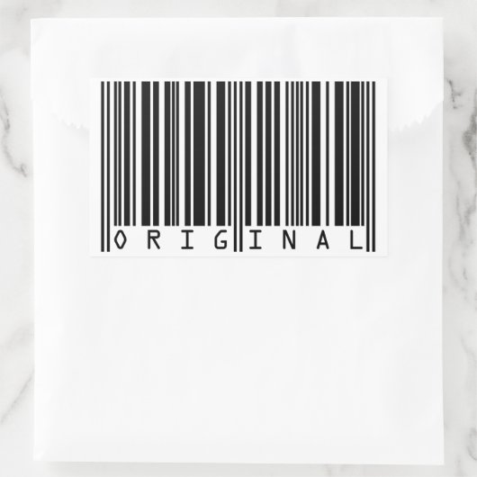 Textentwurf Strichcode ORIGINAL Rechteckiger Aufkleber (Tasche)