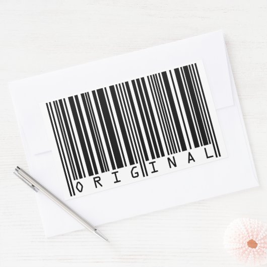 Textentwurf Strichcode ORIGINAL Rechteckiger Aufkleber (Umschlag)