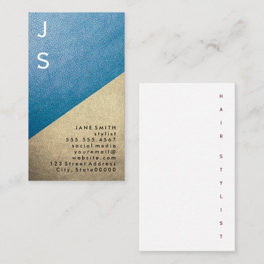 Textentwurf Vertikaler Lederfarbblock Visitenkarte (Vorne/Hinten)