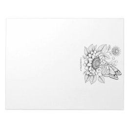 Textepad für die Farbgebung von Schmetterlingen Notizblock