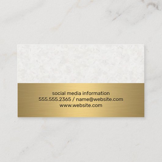 Textepapier | Gold Metallic | Haussymbol Visitenkarte (Rückseite)