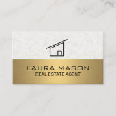 Textepapier | Gold Metallic | Haussymbol Visitenkarte (Vorderseite)