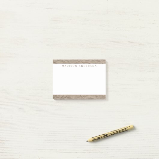 Textepapier | Minimalistisch modern Personalisiert Post-it Klebezettel (Auf Schreibtisch)