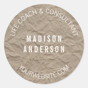 Textepapier Minimalistisches, modernes, einfache Runder Aufkleber