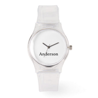 Textersetzendes Silikonarmband Klar Armbanduhr