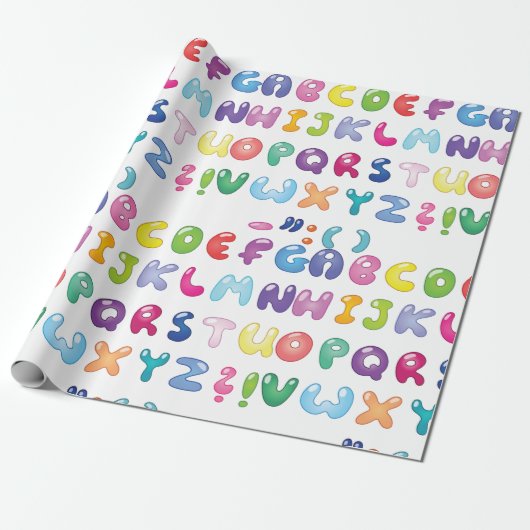 Textfeld Alphabet Geschenkpapier (Ungerollt)