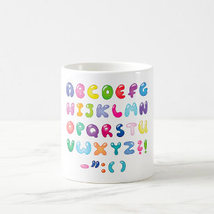 Textfeld Alphabet Kaffeetasse