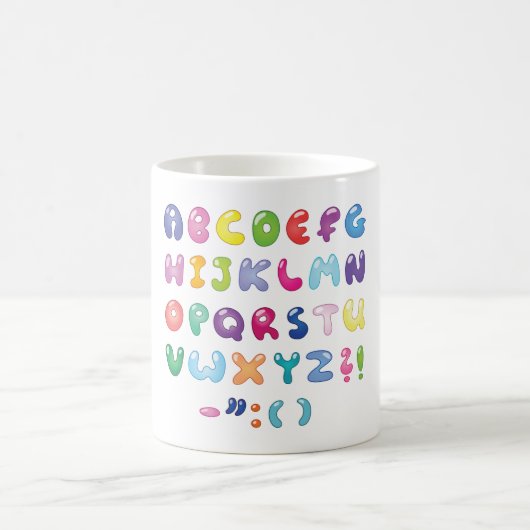 Textfeld Alphabet Kaffeetasse (Mittel)