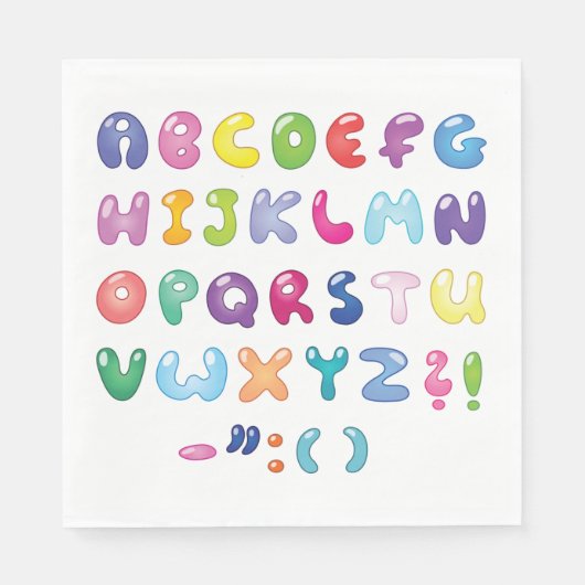 Textfeld Alphabet Serviette (Vorderseite)