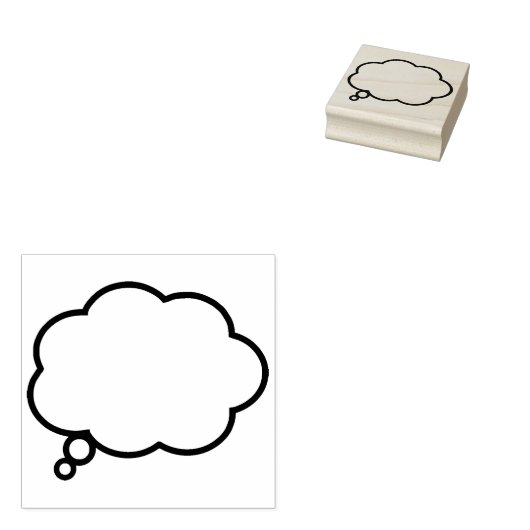 Textfeld Blase - Denken oder Träumen - Rechts Gummistempel (Stempel)